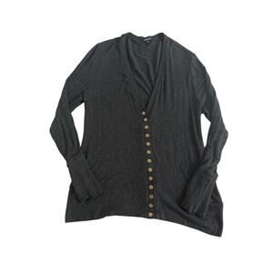 Traleubie Women's Button Front Cardigan Dark Grey‎ Stretchy and Soft Medium